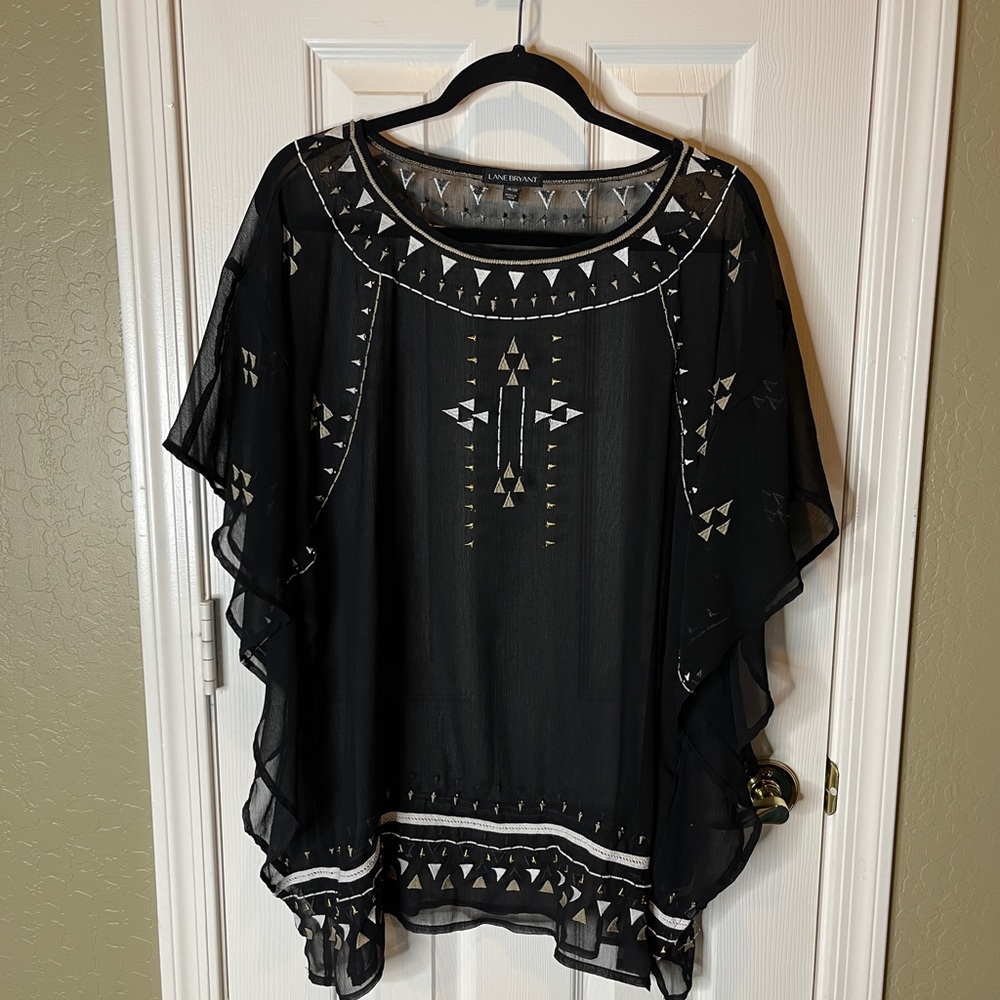 Lane Bryant Black Blouse Top